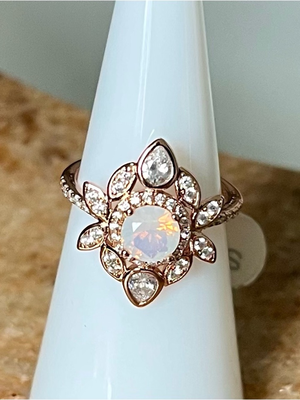 Bomb Party Southern Garden Party RBP2979 Moonstone on Rose Gold Size 6 Ring HTF